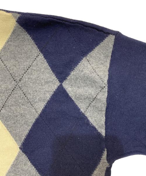 PLAN C（プランシー）Plan C (プランシー) アーガイルウールVネックニット　mvcma01k00fw001 ネイビー サイズ:Freeの古着・服飾アイテム