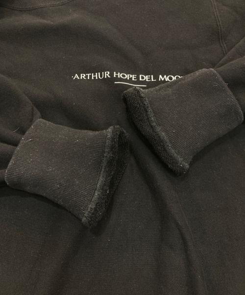 arthur hope del moon（アーサーホープデルムーン）ARTHUR HOPE DEL MOON (アーサーホープデルムーン) クルーネックスウェット ブラック サイズ:Mの古着・服飾アイテム