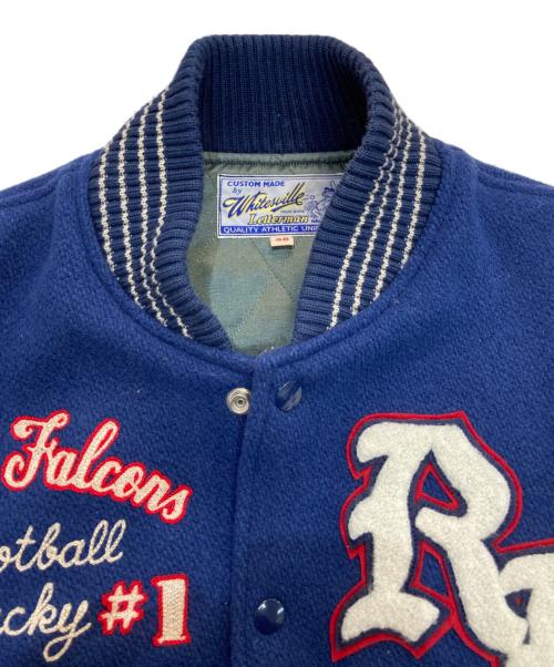 whitesville（ホワイツビル）WHITESVILLE (ホワイツビル) 30oz. Wool MELTON AWARD JACKET“RED FALCONS”　WV15386 ブルー×アイボリー サイズ:38の古着・服飾アイテム