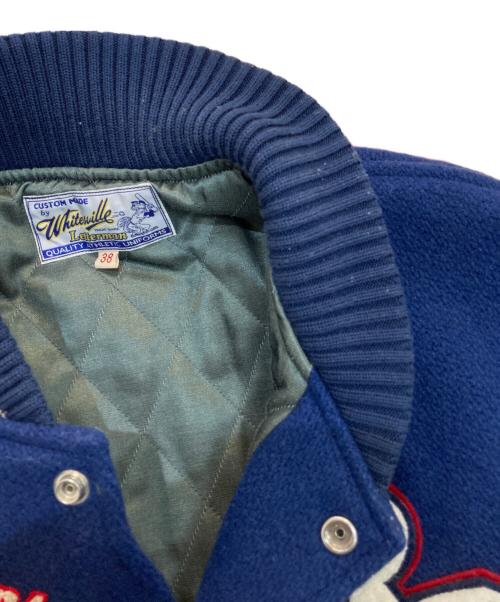 whitesville（ホワイツビル）WHITESVILLE (ホワイツビル) 30oz. Wool MELTON AWARD JACKET“RED FALCONS”　WV15386 ブルー×アイボリー サイズ:38の古着・服飾アイテム