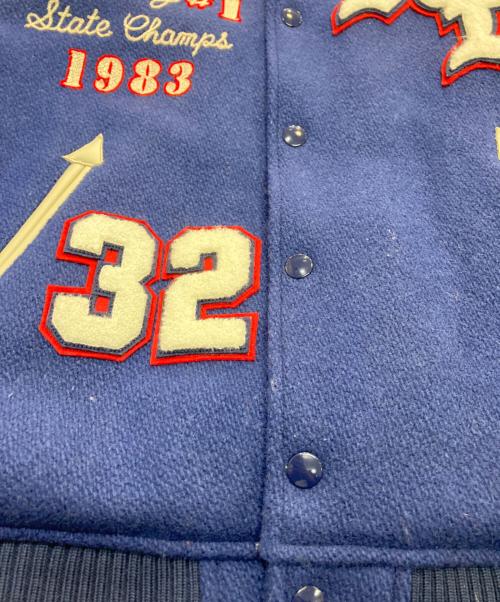 whitesville（ホワイツビル）WHITESVILLE (ホワイツビル) 30oz. Wool MELTON AWARD JACKET“RED FALCONS”　WV15386 ブルー×アイボリー サイズ:38の古着・服飾アイテム