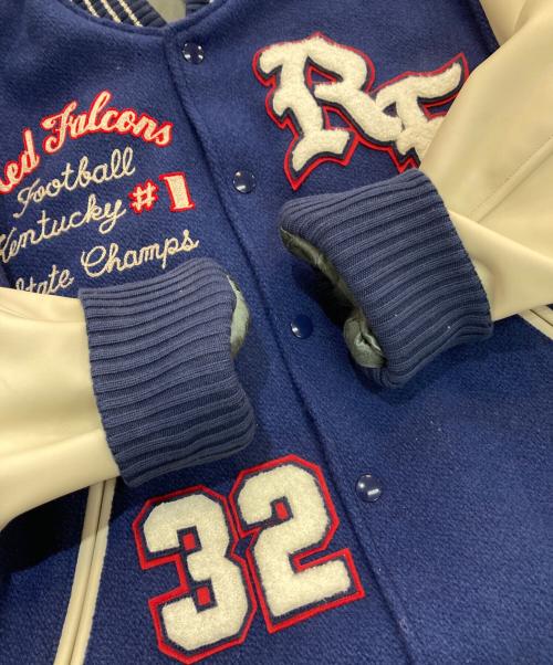 whitesville（ホワイツビル）WHITESVILLE (ホワイツビル) 30oz. Wool MELTON AWARD JACKET“RED FALCONS”　WV15386 ブルー×アイボリー サイズ:38の古着・服飾アイテム