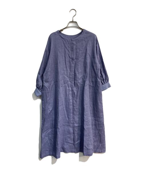 Loura meme（ローラ メーム）Loura meme (ローラ メーム) リネン刺繍入り2wayワンピース　3253464 ブルー サイズ:Freeの古着・服飾アイテム