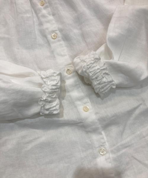 nest Robe（ネストローブ）nest Robe (ネストローブ) リネンスタンドフリルブラウス　01235-1310-55 ホワイト サイズ:Freeの古着・服飾アイテム