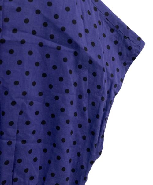 ne quittez pas（ヌキテパ）ne quittez pas (ヌキテパ) ドットフレンチスリーブドレス　010511GK1 パープル×ブラック サイズ:Mの古着・服飾アイテム