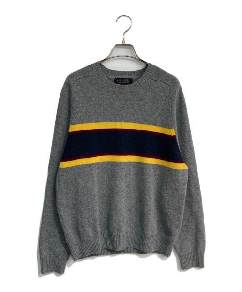 BROOKS BROTHERS（ブルックスブラザーズ）BROOKS BROTHERS (ブルックスブラザーズ) ボーダークルーネックニット グレー サイズ:Mの古着・服飾アイテム