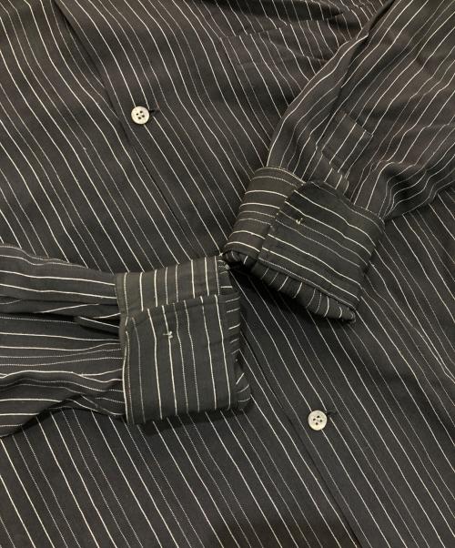 Y's for men（ワイズフォーメン）Y'S for men (ワイズフォーメン) レーヨンストライプシャツ　 90‘s　茶タグ　MP-B03-206 ブラック×ホワイト サイズ:Freeの古着・服飾アイテム