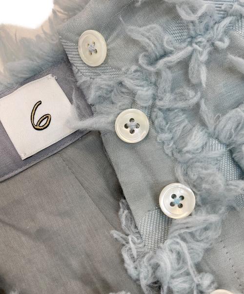 6(ROKU) BEAUTY&YOUTH（ロク ビューティーアンドユース）6(ROKU) BEAUTY&YOUTH (ロク ビューティーアンドユース) フリンジジャガードパンツ　8614-299-0587 ブルー サイズ:38の古着・服飾アイテム