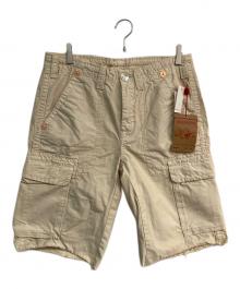 TRUE RELIGION（トゥルー レリジョン）の古着「ダメージ加工ハーフカーゴパンツ　38382」｜アイボリー