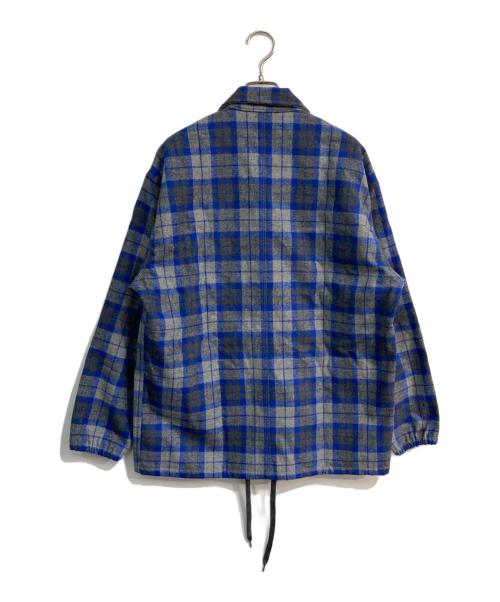 UNIVERSAL OVERALL（ユニバーサルオーバーオール）UNIVERSAL OVERALL (ユニバーサルオーバーオール) BEAMS (ビームス) チェック柄ウールコーチジャケット　U9314225BS グレー×ブルー サイズ:M 未使用品の古着・服飾アイテム