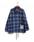 UNIVERSAL OVERALL（ユニバーサルオーバーオール）の古着「チェック柄ウールコーチジャケット　U9314225BS」｜グレー×ブルー