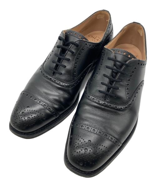 JOSEPH CHEANEY（ジョセフチーニー）Joseph Cheaney (ジョセフチーニー) BEAMS F (ビームスエフ) attache calf セミブローグ シューズ ブラック サイズ:7の古着・服飾アイテム