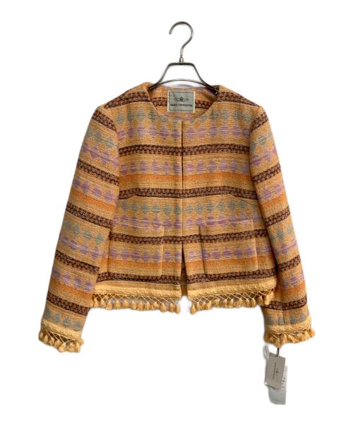 GRACE CONTINENTAL（（グレースコンチネンタル）GRACE CONTINENTAL (（グレースコンチネンタル) エスニックジャガードジャケット　01160-00 オレンジ サイズ:38の古着・服飾アイテム