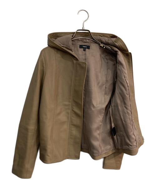 theory（セオリー）theory (セオリー) Soft Leather Zip Up JKT ブラウン サイズ:Pの古着・服飾アイテム
