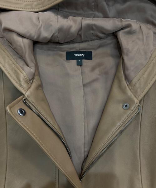 theory（セオリー）theory (セオリー) Soft Leather Zip Up JKT ブラウン サイズ:Pの古着・服飾アイテム