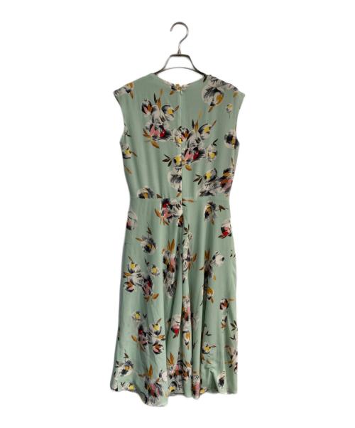 LAUREN RALPH LAUREN（ローレンラルフローレン）LAUREN RALPH LAUREN (ローレンラルフローレン) フラワーノースリーブワンピース　0200013869 グリーン サイズ:2の古着・服飾アイテム