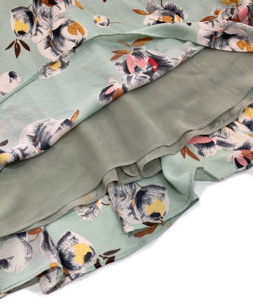 LAUREN RALPH LAUREN（ローレンラルフローレン）LAUREN RALPH LAUREN (ローレンラルフローレン) フラワーノースリーブワンピース　0200013869 グリーン サイズ:2の古着・服飾アイテム