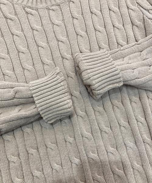 LAUREN RALPH LAUREN（ローレンラルフローレン）LAUREN RALPH LAUREN (ローレンラルフローレン) コットンケーブルニット ブラウン サイズ:Lの古着・服飾アイテム