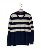BURBERRY BLACK LABELバーバリーブラックレーベル）の古着「ボーダーニット　D1N24-823-29」｜ネイビー×ホワイト