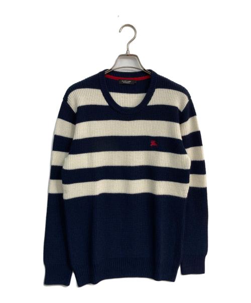 BURBERRY BLACK LABEL（バーバリーブラックレーベル）BURBERRY BLACK LABEL (バーバリーブラックレーベル) ボーダーニット　D1N24-823-29 ネイビー×ホワイト サイズ:2の古着・服飾アイテム