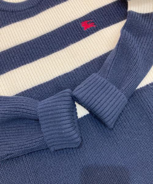 BURBERRY BLACK LABEL（バーバリーブラックレーベル）BURBERRY BLACK LABEL (バーバリーブラックレーベル) ボーダーニット　D1N24-823-29 ネイビー×ホワイト サイズ:2の古着・服飾アイテム