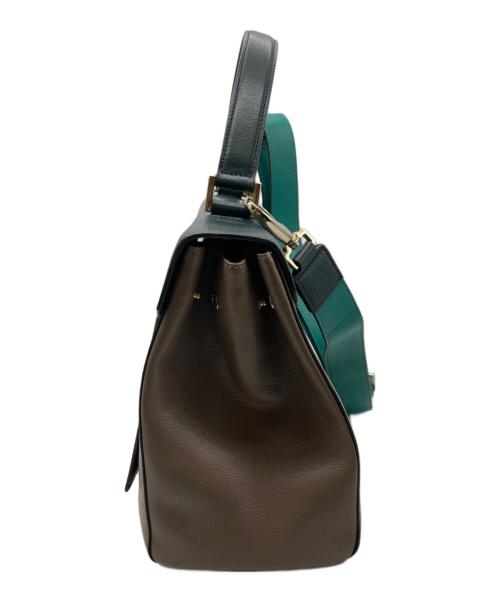 ANYA HINDMARCH（アニヤ・ハインドマーチ）ANYA HINDMARCH (アニヤハインドマーチ) 2WAYバッグ グレー×ネイビーの古着・服飾アイテム