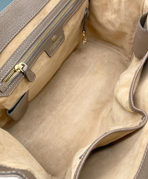 ANYA HINDMARCH（アニヤ・ハインドマーチ）ANYA HINDMARCH (アニヤハインドマーチ) 2WAYバッグ グレー×ネイビーの古着・服飾アイテム