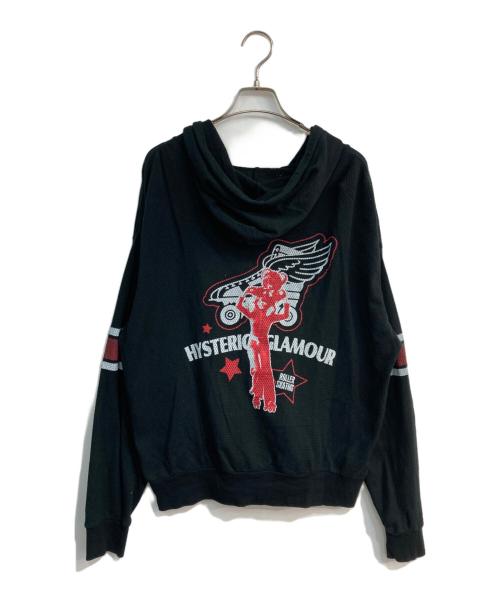 Hysteric Glamour（ヒステリックグラマー）Hysteric Glamour (ヒステリックグラマー) HYSTERIC ROLLERS パーカー 25SS　01251CF02 ブラック サイズ:Freeの古着・服飾アイテム