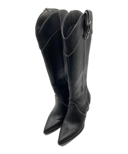 rienda（リエンダ）rienda (リエンダ) スタッズウエスタンブーツ ブラック サイズ:Lの古着・服飾アイテム