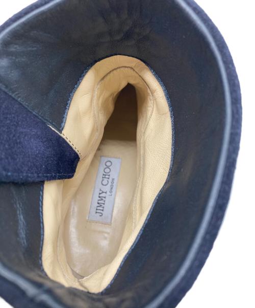 JIMMY CHOO（ジミーチュウ）JIMMY CHOO (ジミーチュウ) スタッズスウェードエンジニアブーツ ネイビー サイズ:36の古着・服飾アイテム