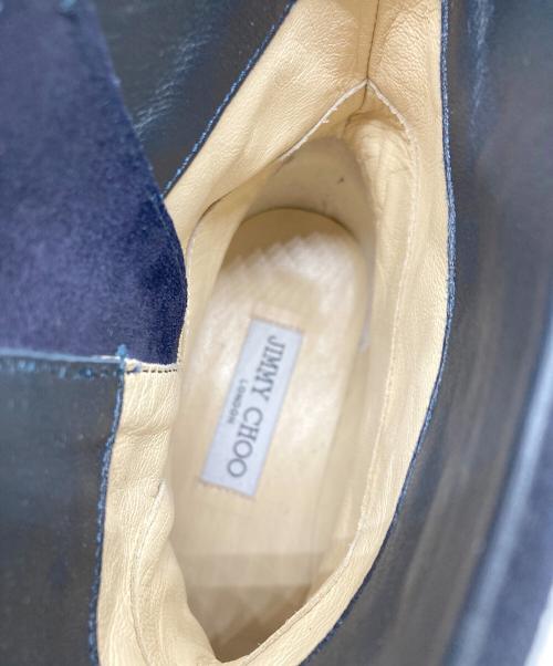 JIMMY CHOO（ジミーチュウ）JIMMY CHOO (ジミーチュウ) スタッズスウェードエンジニアブーツ ネイビー サイズ:36の古着・服飾アイテム
