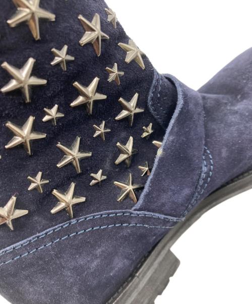 JIMMY CHOO（ジミーチュウ）JIMMY CHOO (ジミーチュウ) スタッズスウェードエンジニアブーツ ネイビー サイズ:36の古着・服飾アイテム