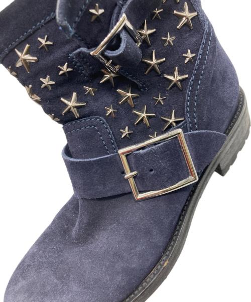 JIMMY CHOO（ジミーチュウ）JIMMY CHOO (ジミーチュウ) スタッズスウェードエンジニアブーツ ネイビー サイズ:36の古着・服飾アイテム