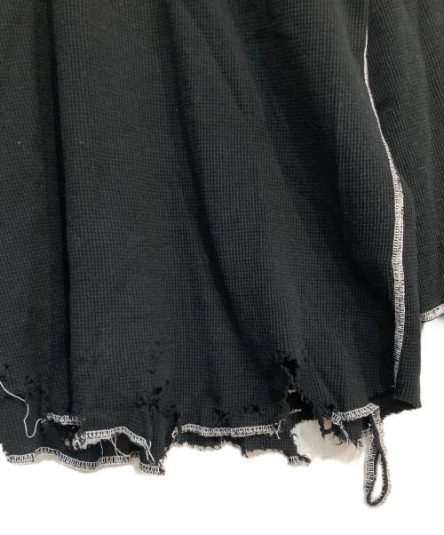 ANCELLM（アンセルム）ANCELLM (アンセルム) DAMAGE WAFFLE CREW LS T-SHIRT ブラック サイズ:1の古着・服飾アイテム