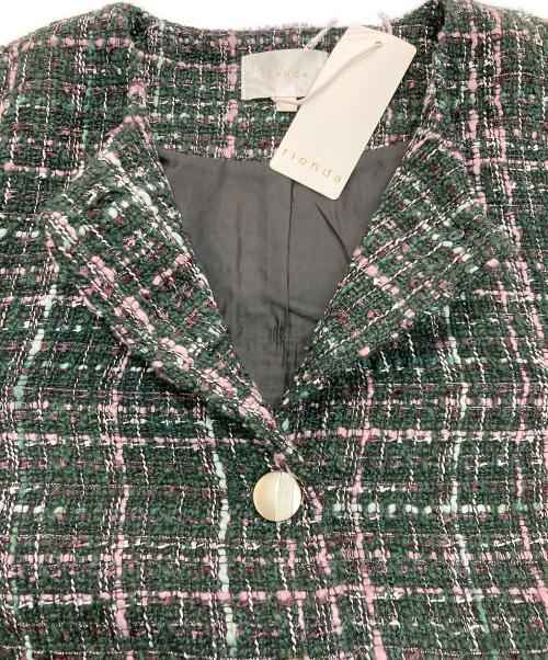 rienda（リエンダ）rienda (リエンダ) 2WAYツイードショートジャケット グリーン サイズ:S 未使用品の古着・服飾アイテム
