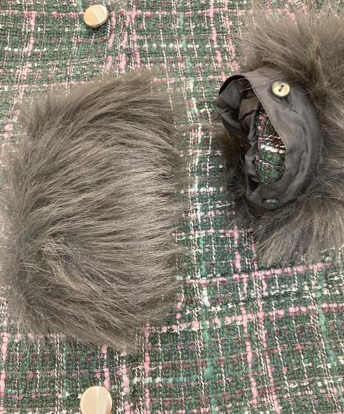 rienda（リエンダ）rienda (リエンダ) 2WAYツイードショートジャケット グリーン サイズ:S 未使用品の古着・服飾アイテム