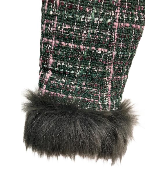 rienda（リエンダ）rienda (リエンダ) 2WAYツイードショートジャケット グリーン サイズ:S 未使用品の古着・服飾アイテム