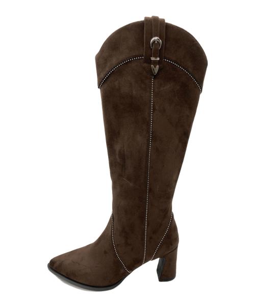 rienda（リエンダ）rienda (リエンダ) スタッズウエスタンブーツ ブラウン サイズ:Lの古着・服飾アイテム