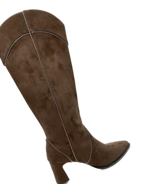 rienda（リエンダ）rienda (リエンダ) スタッズウエスタンブーツ ブラウン サイズ:Lの古着・服飾アイテム