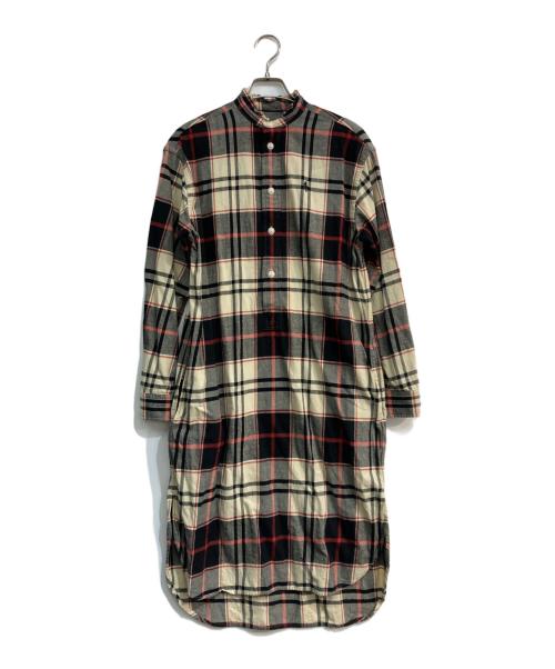 POLO RALPH LAUREN（ポロ・ラルフローレン）POLO RALPH LAUREN (ポロ・ラルフローレン) チェック柄シャツワンピース ベージュ×ブラックの古着・服飾アイテム