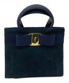 Salvatore Ferragamoサルヴァトーレ フェラガモ）の古着「ヴァラリボンスウェードバッグ」｜ネイビー