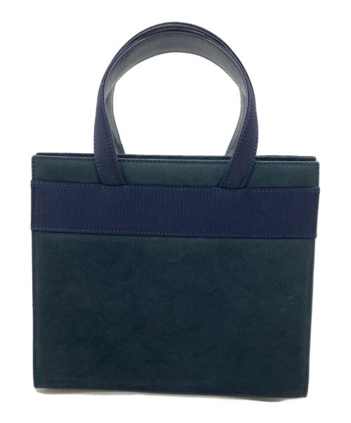 Salvatore Ferragamo（サルヴァトーレ フェラガモ）Salvatore Ferragamo (サルヴァトーレ フェラガモ) ヴァラリボンスウェードバッグ ネイビーの古着・服飾アイテム