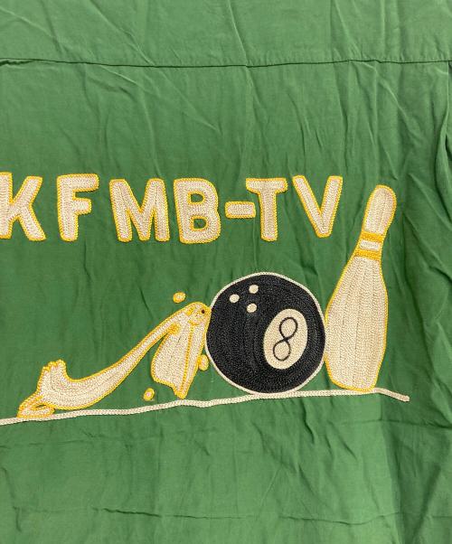 STYLE EYES（スタイルアイズ）STYLE EYES (スタイルアイズ) RAYON BOWLING SHIRT “KFMB-TV” グリーン サイズ:Mの古着・服飾アイテム