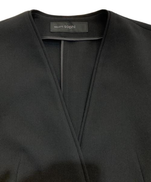 NOLLEY'S sophi（ノーリーズソフィー）NOLLEY'S sophi (ノーリーズソフィー) 撥水ダブルクロスノーカラージャケット　4-0030-2-05-051 ブラック サイズ:36の古着・服飾アイテム