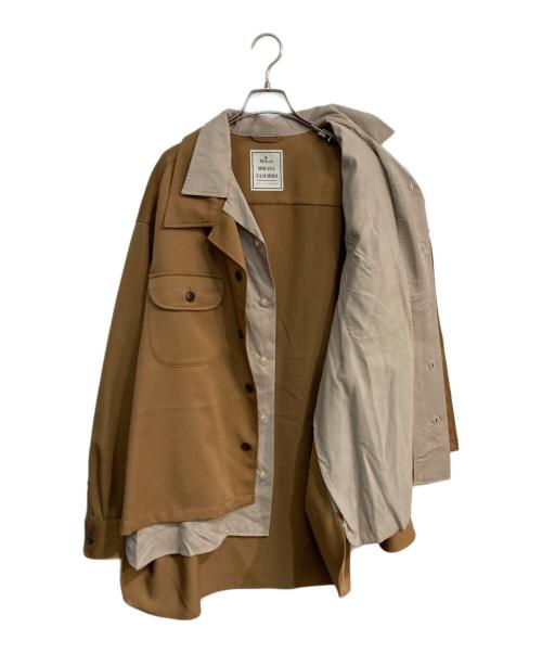 Maison MIHARA YASUHIRO（メゾン ミハラ ヤスヒロ）Maison MIHARA YASUHIRO (メゾン ミハラ ヤスヒロ) Double Layered Work Shirt　A07SH077 ブラウン サイズ:46の古着・服飾アイテム