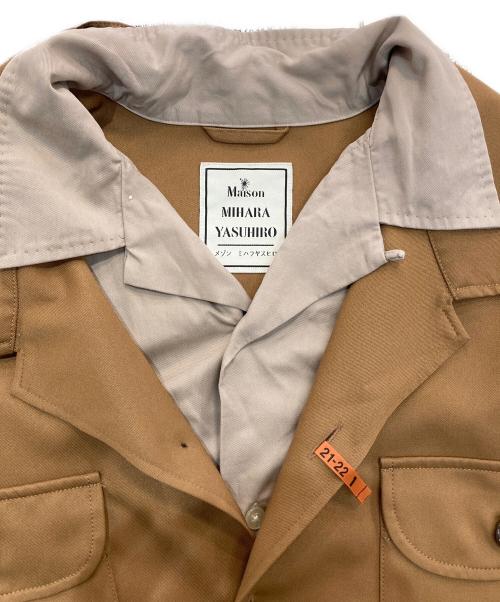 Maison MIHARA YASUHIRO（メゾン ミハラ ヤスヒロ）Maison MIHARA YASUHIRO (メゾン ミハラ ヤスヒロ) Double Layered Work Shirt　A07SH077 ブラウン サイズ:46の古着・服飾アイテム