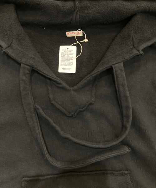 KAPITAL（キャピタル）KAPITAL (キャピタル) Vネック カットオフ スリーブ オーバー サイズ スウェット パーカー　EK-680 ブラック サイズ:3の古着・服飾アイテム