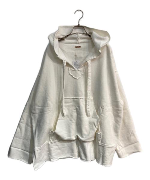 KAPITAL（キャピタル）KAPITAL (キャピタル) Vネック カットオフ スリーブ オーバー サイズ スウェットパーカー　EK-680 アイボリー サイズ:3の古着・服飾アイテム