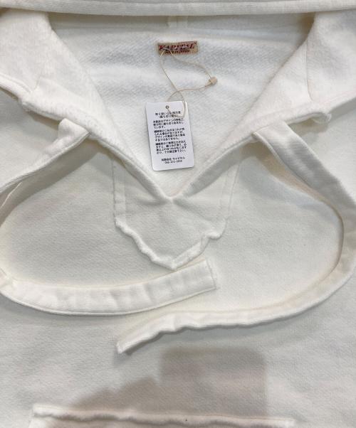 KAPITAL（キャピタル）KAPITAL (キャピタル) Vネック カットオフ スリーブ オーバー サイズ スウェットパーカー　EK-680 アイボリー サイズ:3の古着・服飾アイテム