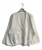 SOLAMONATソラモナ）の古着「ウエハースニットワイドスリーブVネックプルオーバー　sma-knit-wd-vpo」｜アイボリー